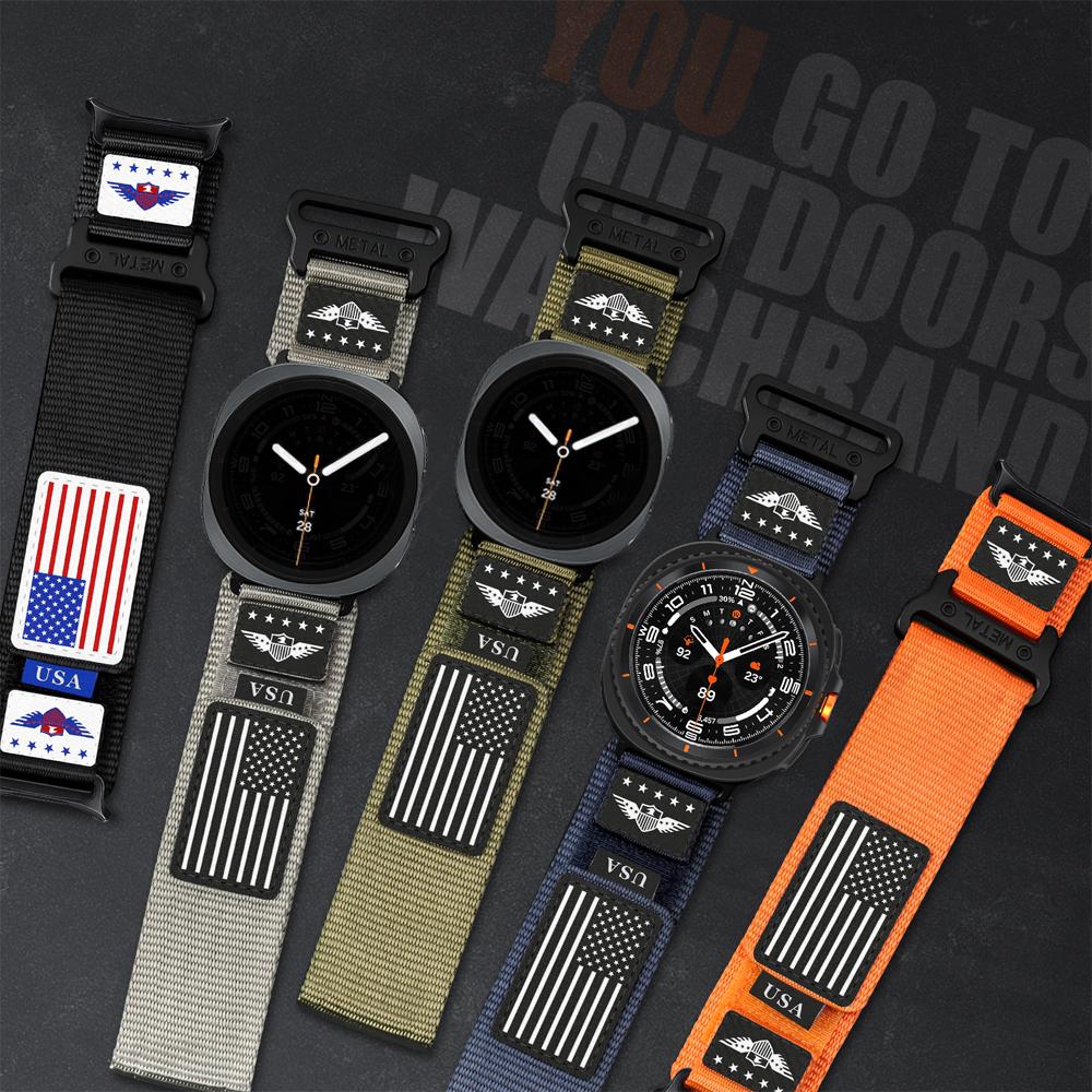 Rugged Nylon Straps For Samsung Galaxy Watch 8/8 classic40mm 44mm 46mm Sport belt correa pulseira Bracelet Galaxy Watch 8 Band