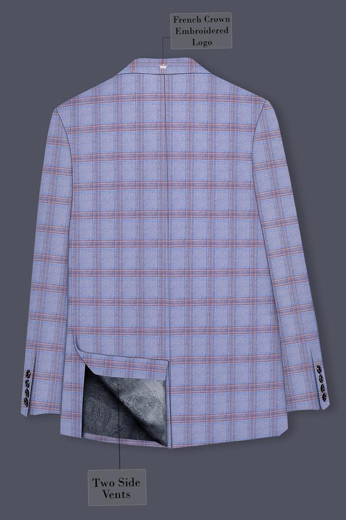 Manatee Grey Super Fine Plaid Premium Cotton Blazer