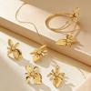 1 set of elegant retro flower bracelet ring stud earrings necklace set niche temperament women's jewelry