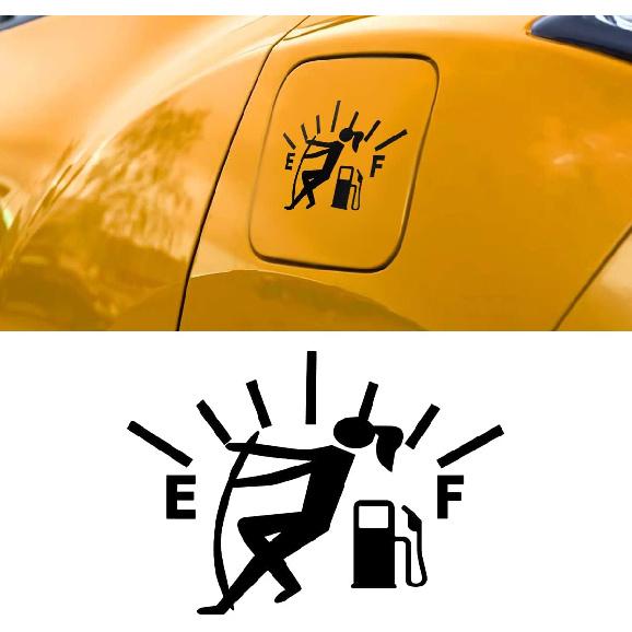 Blilo Funny Girl Car Stickers High Gas Consumption Decal Fuel Gage Empty Stickers Fit Car, Trucks, Motorcycle, SUV (Black/Girl)