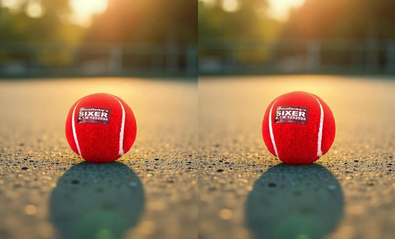 @ Sixer Cricket Tennis Balls Red Color  Pack Of 2 265Gm Zr-3058-60%Off