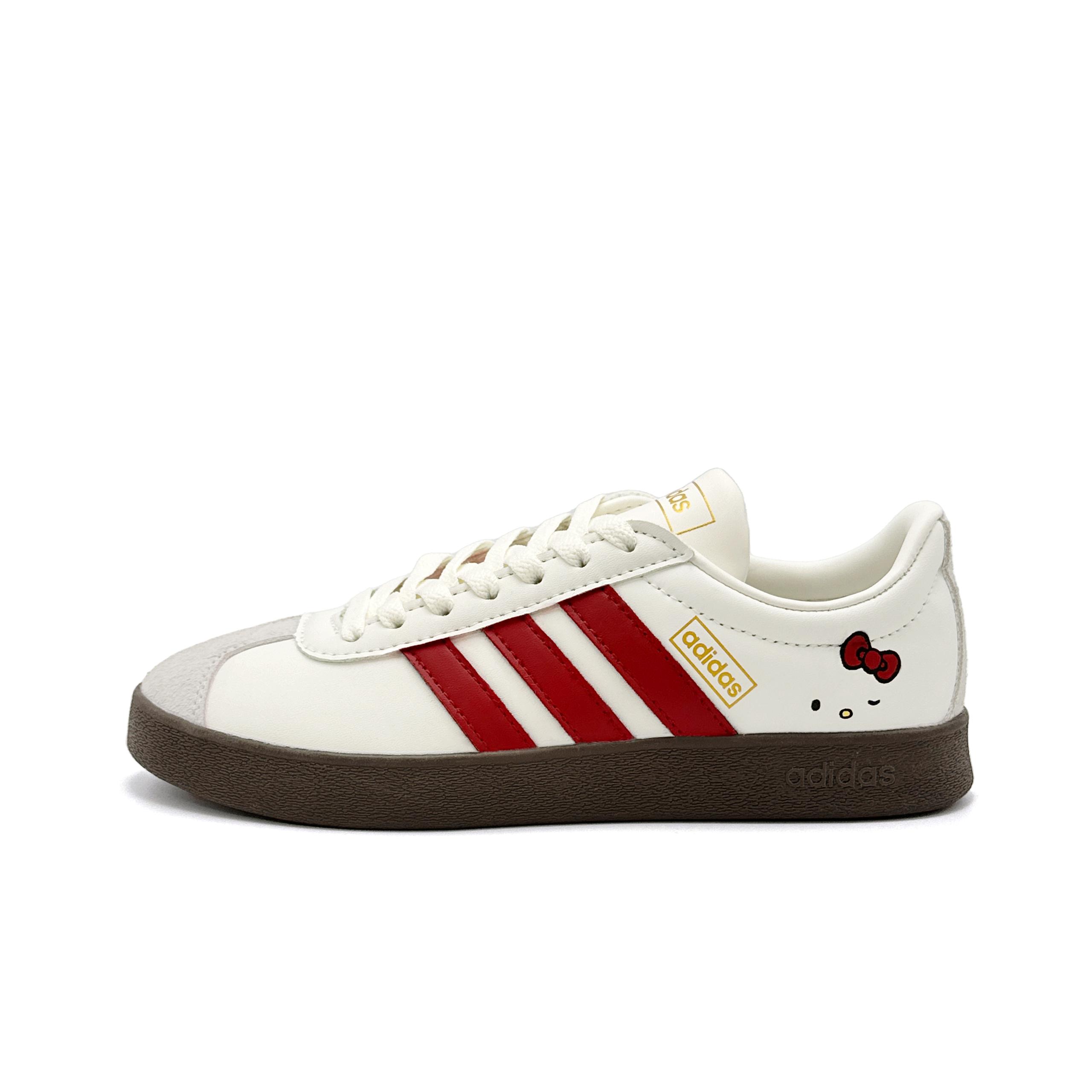 

Adidas VL COURT 2.0 Cat Head Bowknot Abrasion Resistant Low top Skateboard Shoes Unisex White JI0497(Team471-) 38