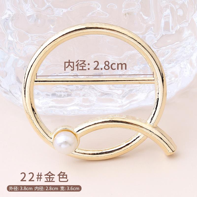 T-Shirt Saum Geknoteter Broschenring Kleidung Accessoires Mode Perlen Taille Metall Ecke Geknoteter Verschluss Seidenschal Hemden Schnallen