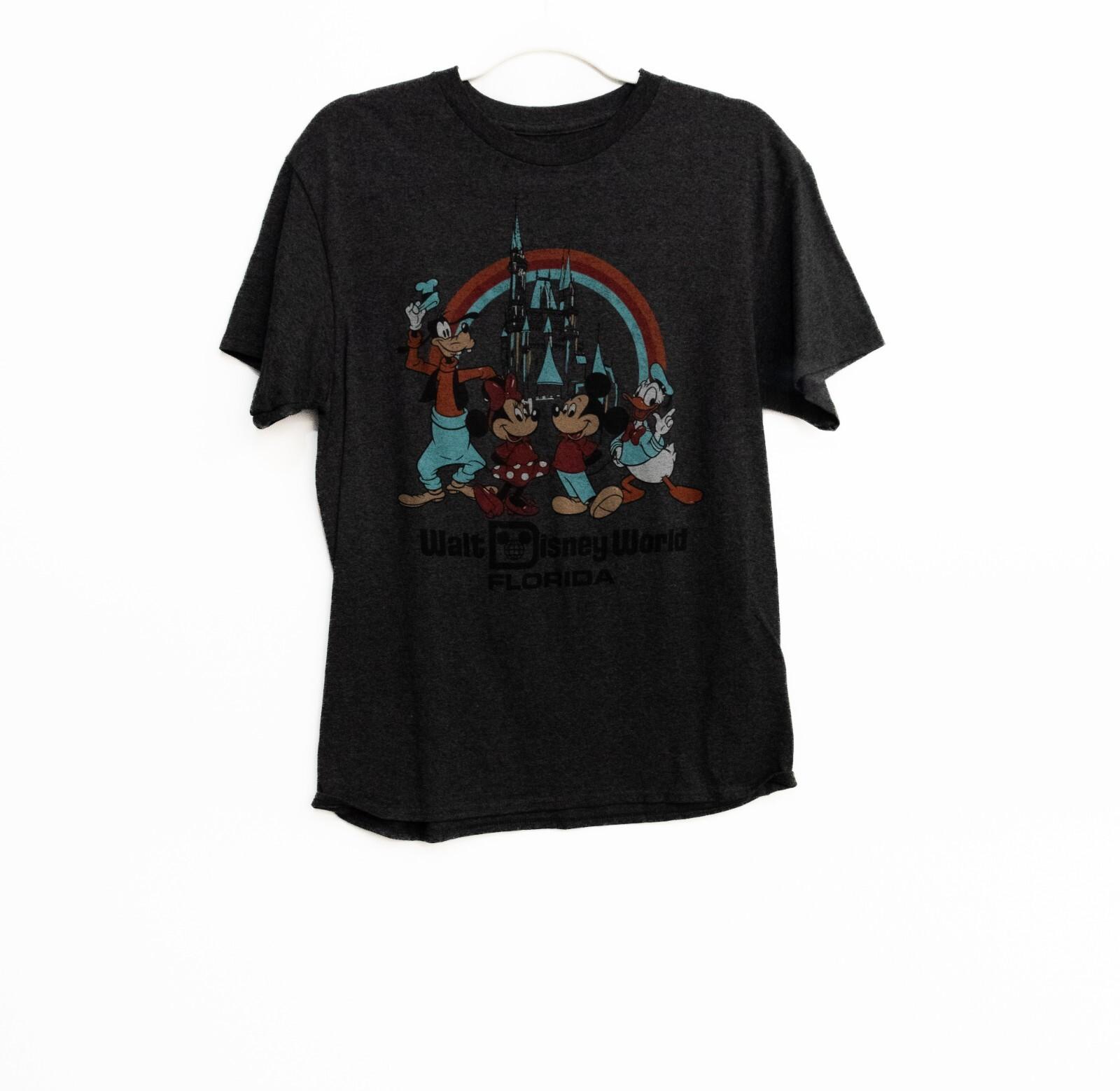 Disney Mens Gray Graphic T Shirt Walt Disney World Florida Casual Short Sleeve M XXXL
