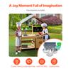 SucceBuy Mud Kitchen Cookware Toys Kids Outdoor Toddler Grocery Store Playset with Stoves Faucet for Children Birthday Gifts