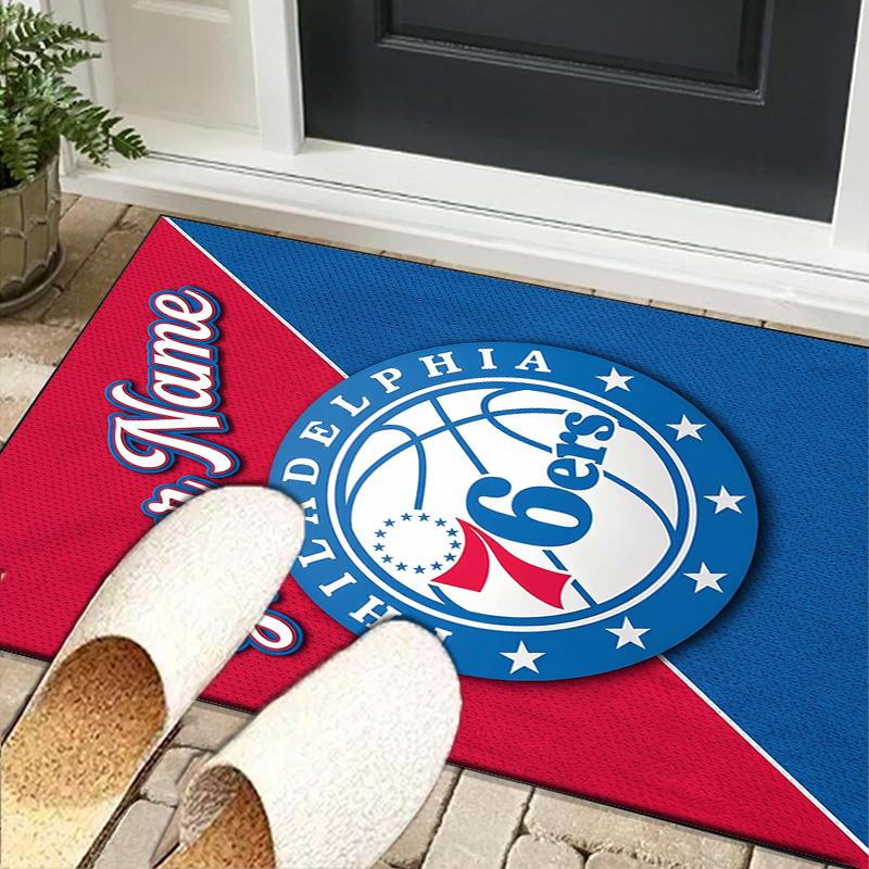 Custom Name76ers Basketball Team Carpet, Indoor Rug, Chair Rug, Living Rooms, Doormat Made From Polyester Home Decor Birthday Christmas Gifts