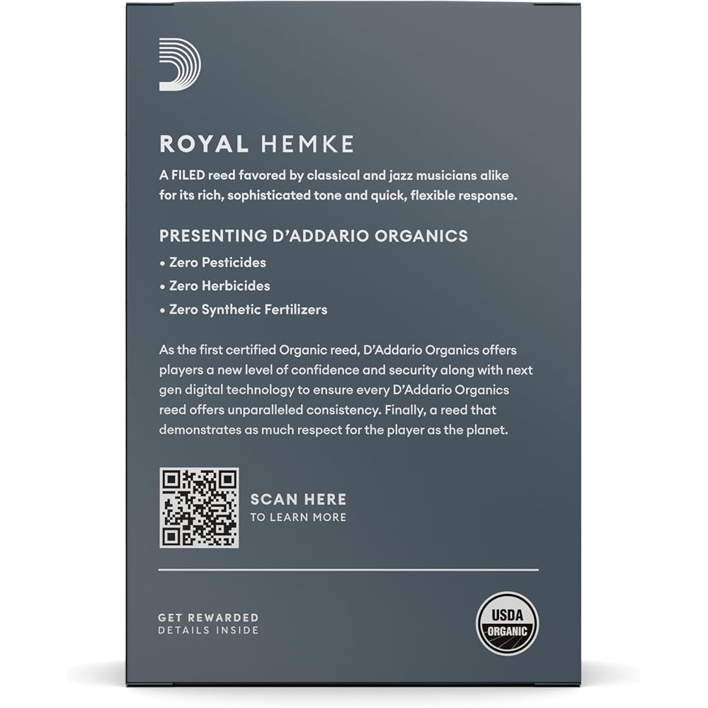 D'Addario WoodWinds Daddario Reed for Alto Saxophone Royal Hemke [Hardness: 3.0] Pack of 10 RHKP1...