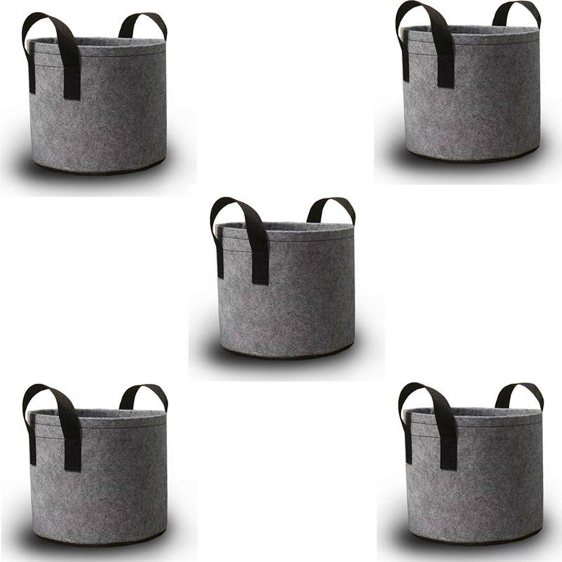 

M-Modern-Heavy Duty Fabric Pots, Vegetable/Flower/Plant Grow Bags, Thickened Non-Woven Fabric Pots With Handles (5 Gallons) сірий колір