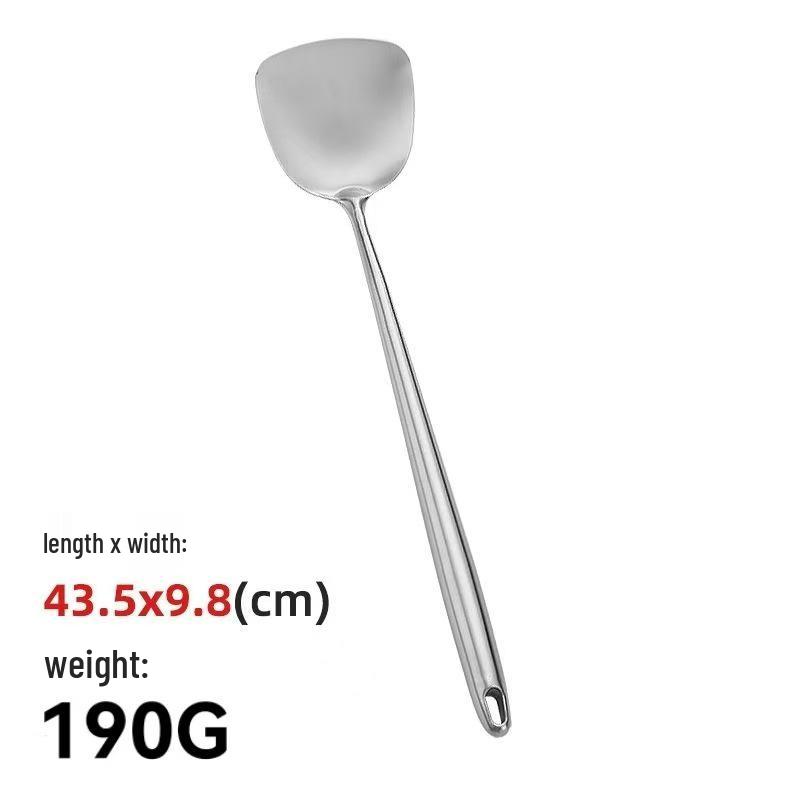 304 Stainless Steel Wok Spatula Set: Includes Spatula, Soup Ladle, Frying Spatula, and Slotted Spoon for Kitchen Use