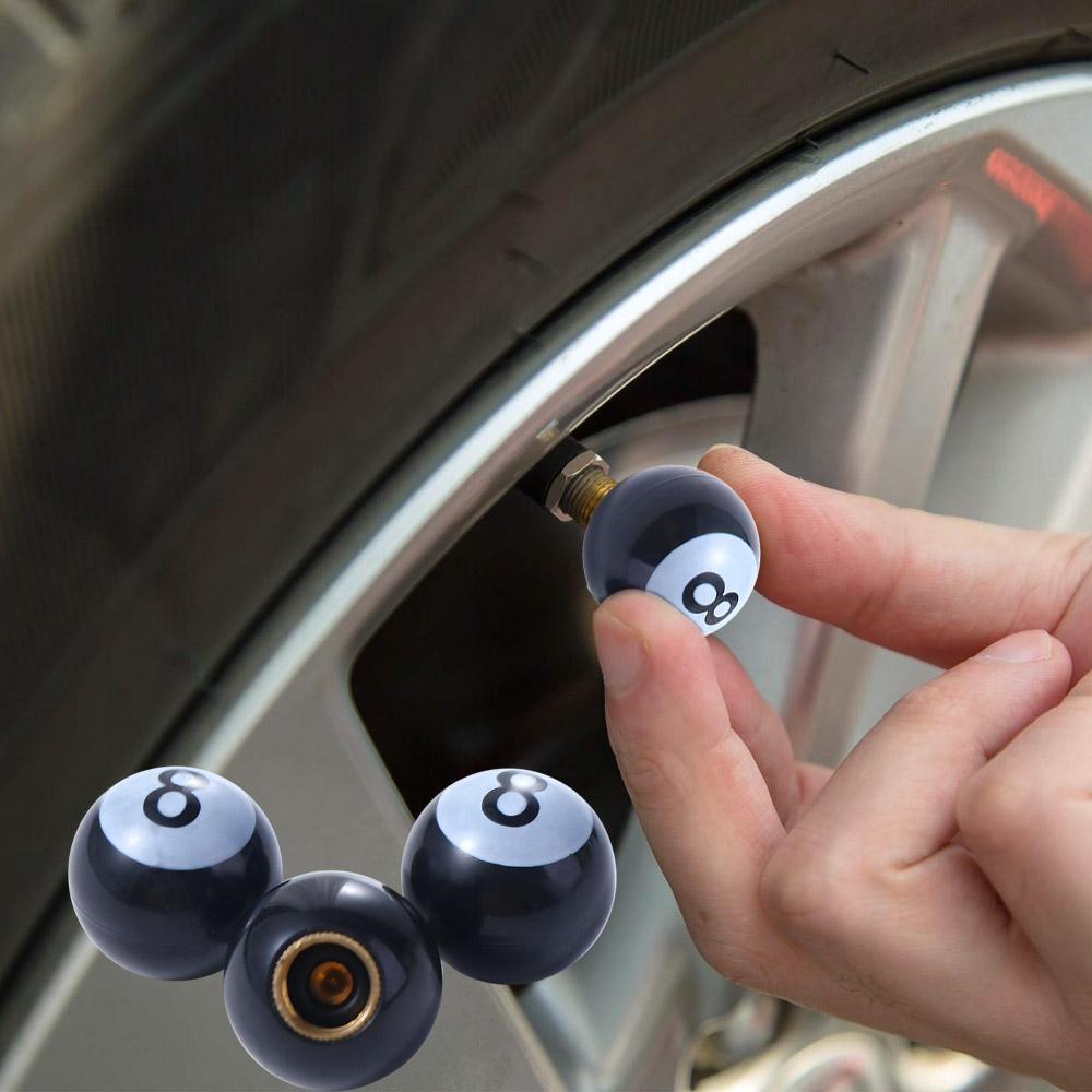 Dustproof "Pool 8 Ball" Wheel Rims Tyre Stem Air Caps Dust Cover Valve Stem Caps Wheel Caps