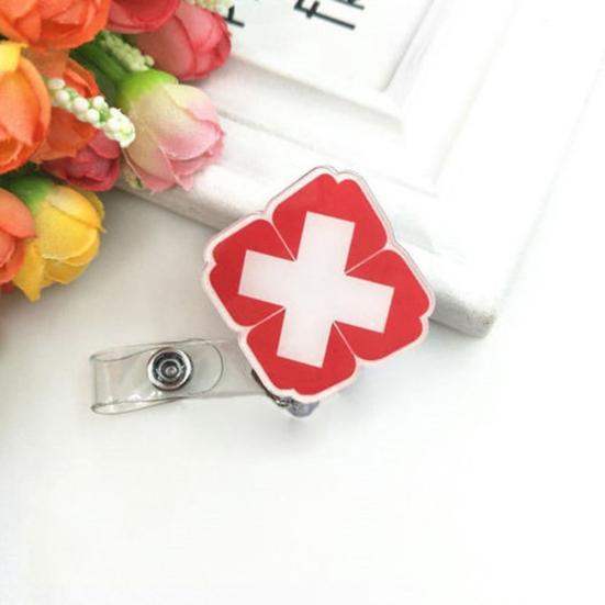 Cartoon Nurse Doctor Retractable Reel ID Badge Label Name Card Tag Clip
