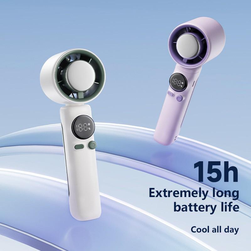 Xiaomi Handheld High-speed Small Fan 100-speed Adjustable Wind Turbo Digital Display Ice Cooling Usb Rechargeable Electric Fan