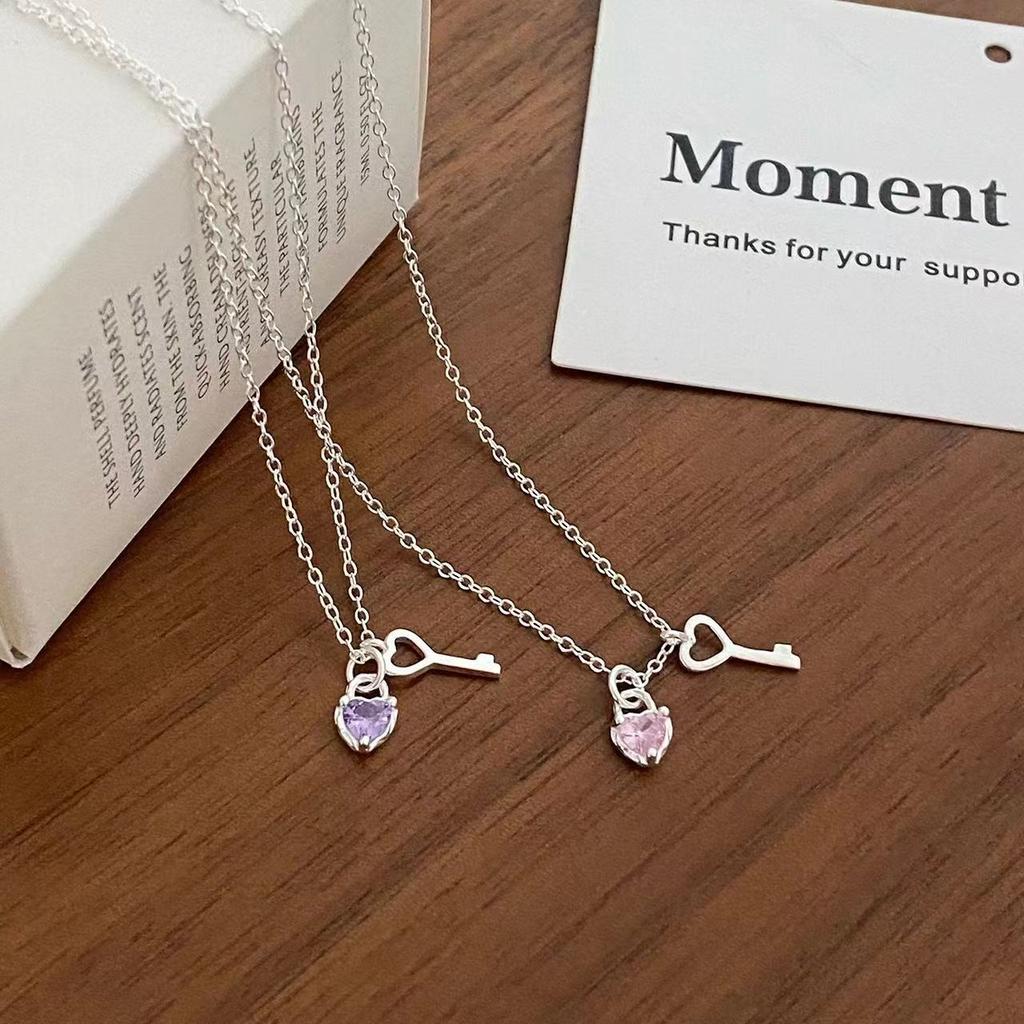 Love Key Necklace, Women'S Light Luxury, Exquisite And Sweet, Cute Collarbone Chain, Versatile Accessories, Tide Gifts For Girlfriends