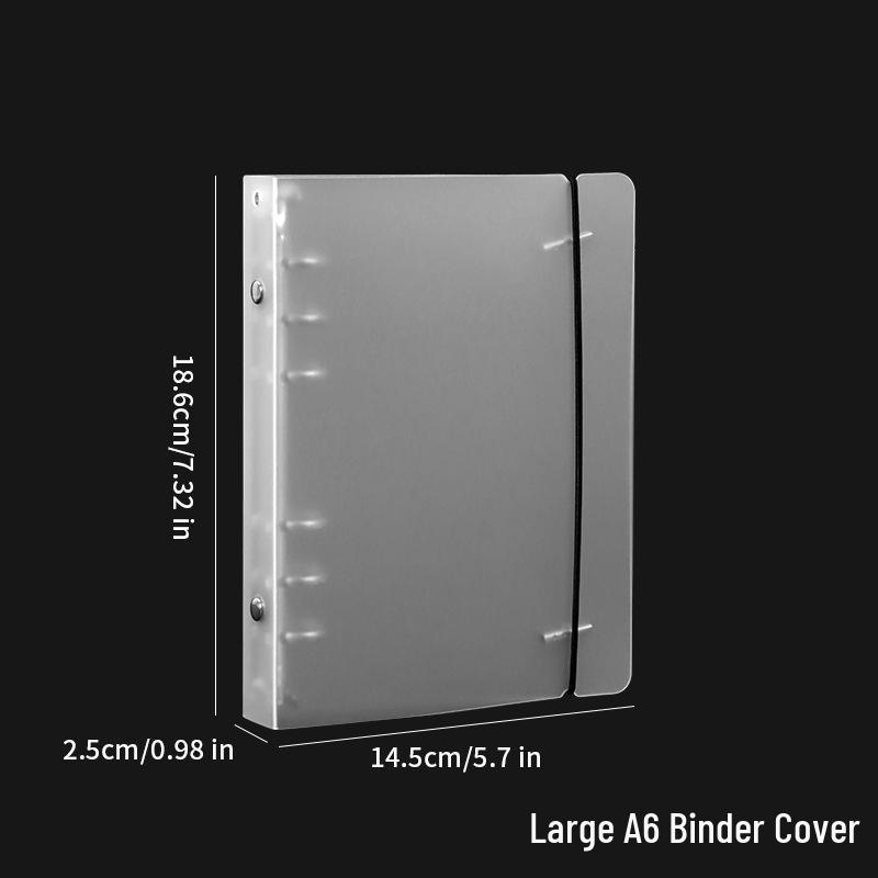 Frosted A6 PP Loose-Leaf Folder: Six-Hole Transparent Document Holder & Planner