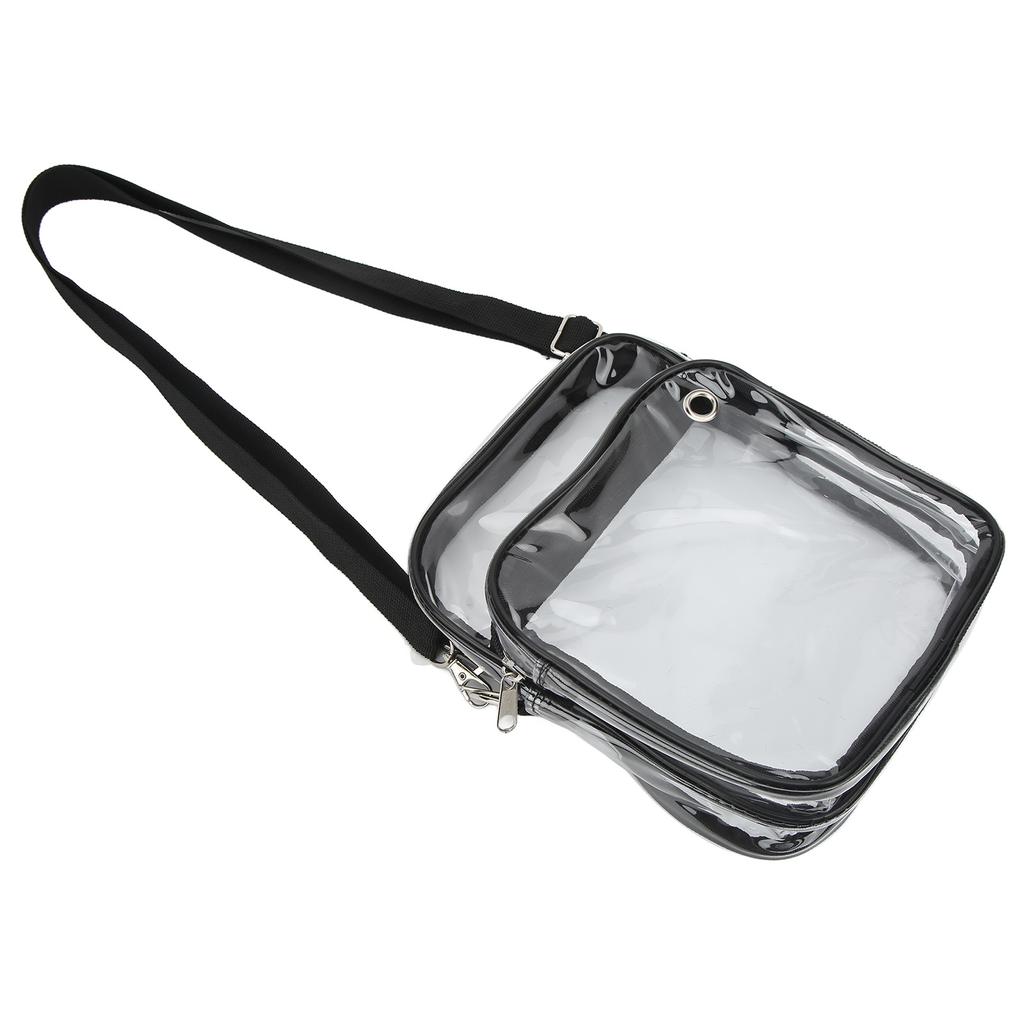 Clear Messenger Bag Large Capacity Adjustment PVC Dirt and Water Resistant Transparent Shoulder Bag