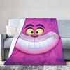 Cartoon Alice in Wonderland Cheshire Cat Knitted Blankets Flannel  Super Warm Throw Blanket for Outdoor Travel Bedroom Quilt