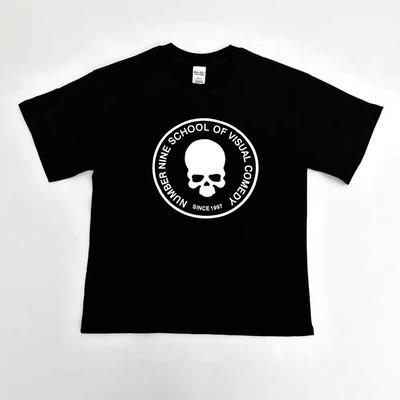 F Brother Number Nine 04S Skull Printed Y2K Printed Short Sleeve T-shirt Men and Women Dark European Top T