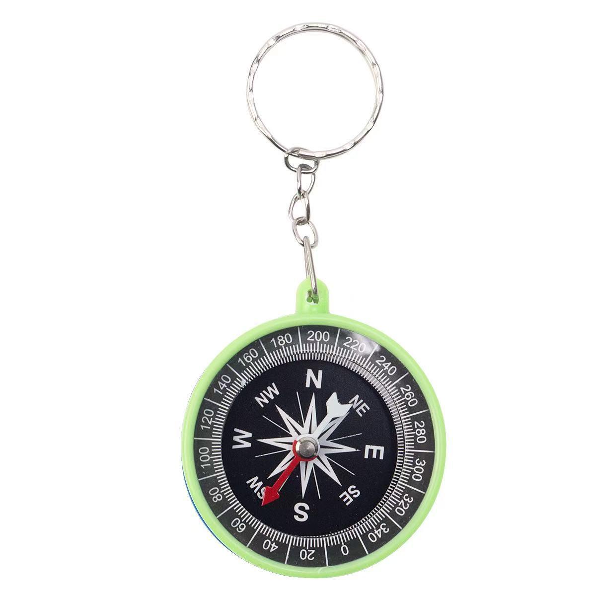 Colorful Plastic Compass Keychain for Kids Science Experiments and Outdoor Learning зелёный