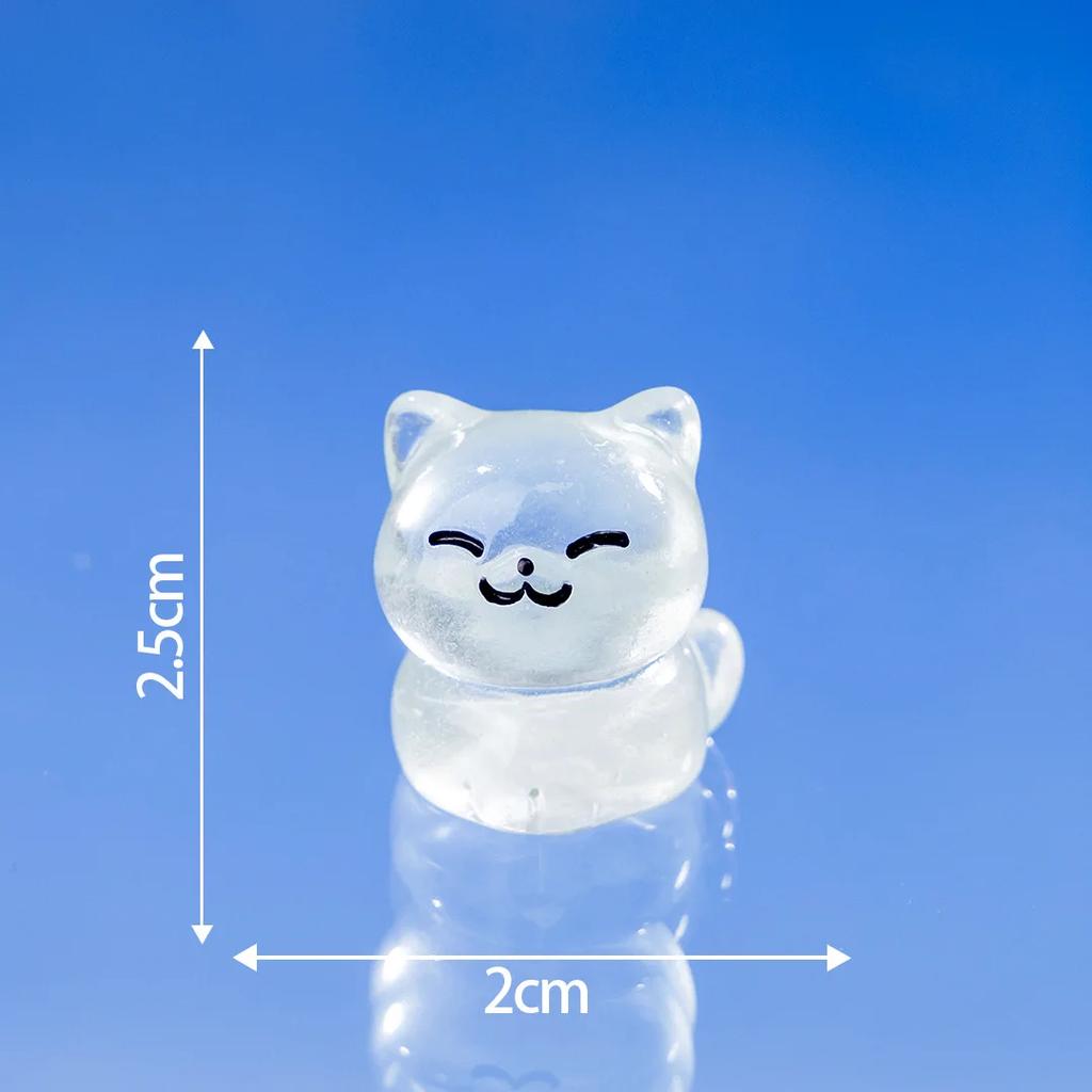 10 Colourful Lucky Kittens Glow In The Dark Mini Black Cats Home Decor Decorative Figurines Miniature Desk Decoration