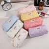 Cotton Bow Makeup Bag Pen Case For Girls With Large Capacity And Cute Storage