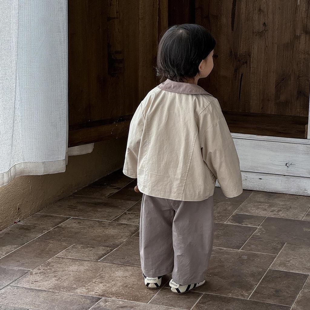 Spring 2026 Baby Boy Three-Piece Set: Long Sleeve T-shirt, Cargo Pants & Jacket