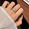 S925 Sterling Silver Four-Leaf Clover Ring with Full Diamonds - Elegant Light Luxury & Versatile Fashion Jewelry