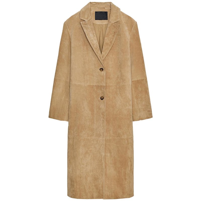 Zaprha 2025 Autumn New Fashion Temperament All-Match Suede Leather Lapel Long Sleeve Coat Outerwear 2969063