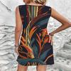 Printed Fashionable Casual Elegant Breathable Round Neck Vest Dress New Style Women's Casual Skirt Vacation Women's Sleeveless Midi Dress