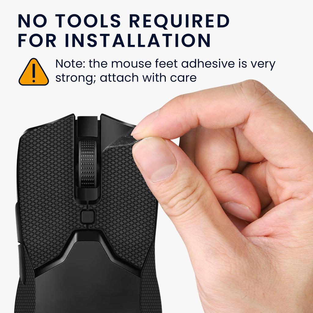 Kwmobile Mouse Grip for Razer Viper Mini - Anti-Slip Grip Tape, Pre-Cut, 0.5mm Thick, Black