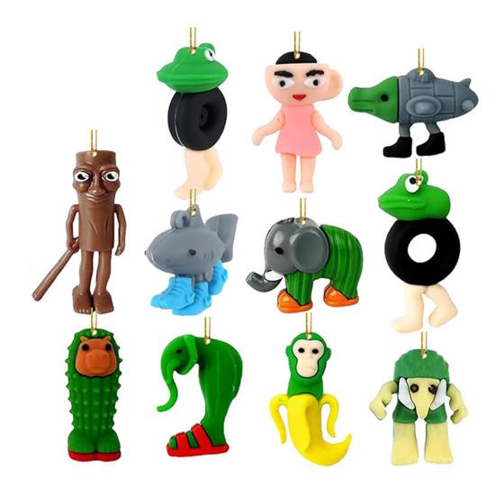 Adventskalender 2025 Acryl Weihnachts-Countdown-Kalender mit 24 einzigartigen Mini-Puppenanhängern Festliche Weihnachtsdekorationen für Kinder und Jugendliche