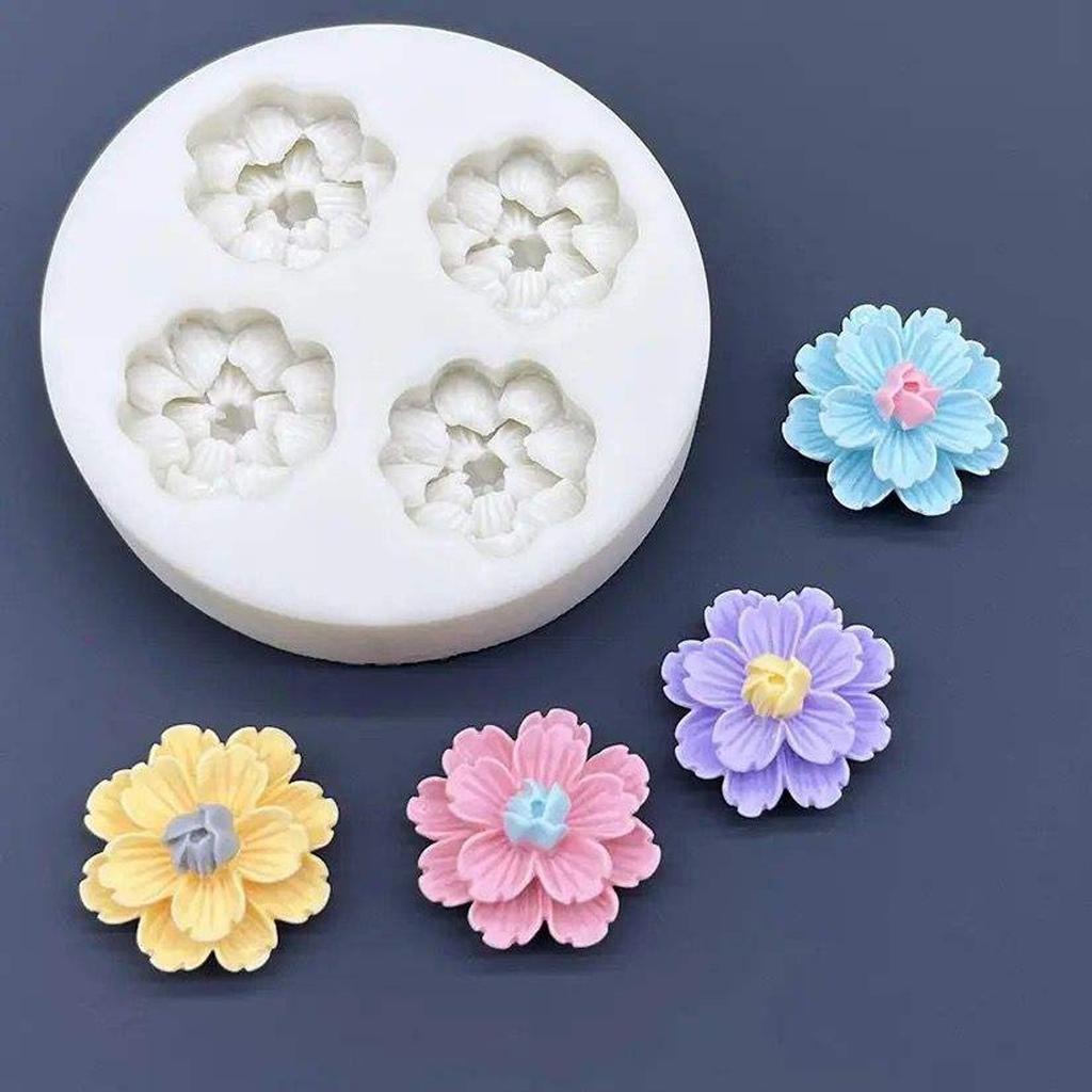 Flower Daisy Silikon Sugarcraft Mold Resin Verktøy Cupcake Bakeform Fondant Verktøy