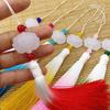 Lotus Gradient Tassel White Jade Pendant Folding Fan Ornament