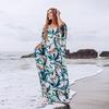 EDOLYNSA 2024 Schnelltrocknende Bohemian-Frauen-Sommer-Strandkleid, Badebekleidung, Tunika, sexy, tief, Kaftan, Strand-Bikini-Vertuschungen, Pareo Q930