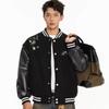 Unisex Vintage Printed Patchwork Loose Baseball Collar Jacket