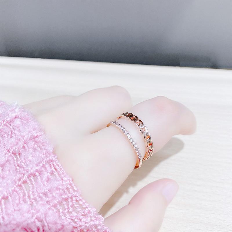 Adjustable Women's Ring Temperament Tide Ring Design Fashion Personality Commuter Style Index Finger Ring Wedding Party Jewelry Elegant Accessories