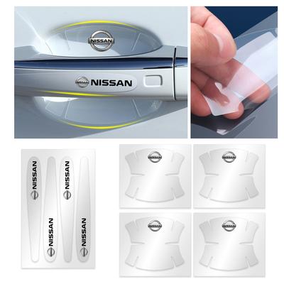 8pcs Car Protective Film Car Door Handle Stickers For Nismo Qashqai Juke Leaf Micra Sentra Patrol X-trail Tiida GTR Note