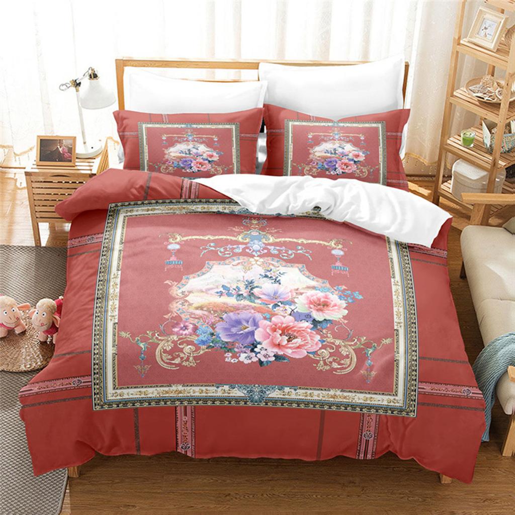 Luxurious Retro Flowers and Plants Duvet Cover Microfiber Exotic European Style Flowers for Women Gifts Bedroom Decoration King