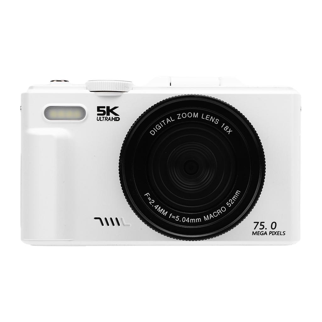 5K 75MP Digital Camera UHD AF Auto  18X Zoom WiFi Camera Webcam with 3 Inch 180 degrees    Screen Flash for Travel