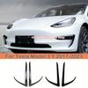 Tesla Model 3 Y 2017 2018 2019-2023 Glossy Black/Carbon Look Car Front Bumper Fog Light Frame Spoiler Decoration Body Kit