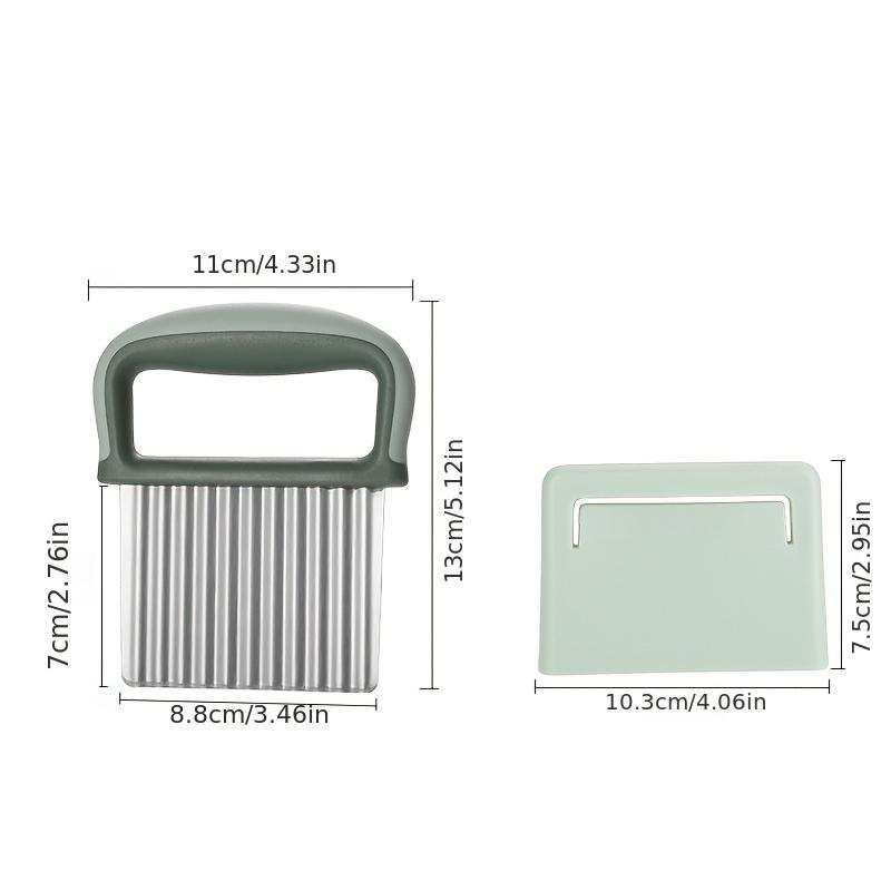 [Durable Crinkle Cut Potato Chip Maker] 1pc Stainless Steel Wavy French Fry Cutter, Kitchen Wave Pattern Vegetable Slicer Tool