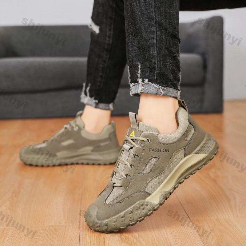 Fashion Men Shoes 2025 Spring Autumn New Breathable Mesh Non Slip Casual Sport Shoes Fashion Comfortable Lace-up Sewing Running Shoes
