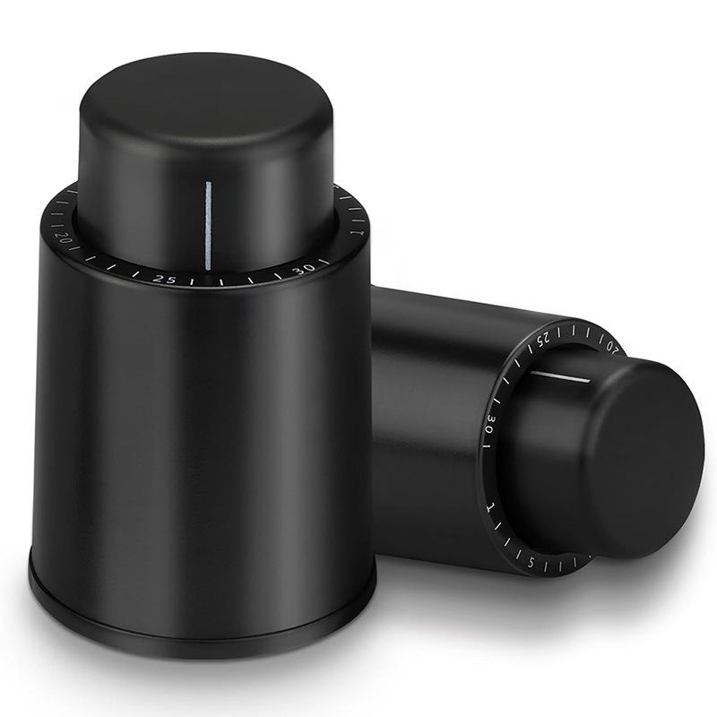 Red Wine Vacuum Stopper with Scale - Press-Type Seal for Freshness