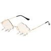Stylish Cloud Lightning Sunglasses for Girls Boys Photo Props Travel Hip Hop Sunglasses Frameless Hip Hop Glasses