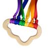 Regenbogen Natur Holzband Ring Waldorf Spielzeug Baby Beißring Neugeborenen Sensorisches Spielzeug