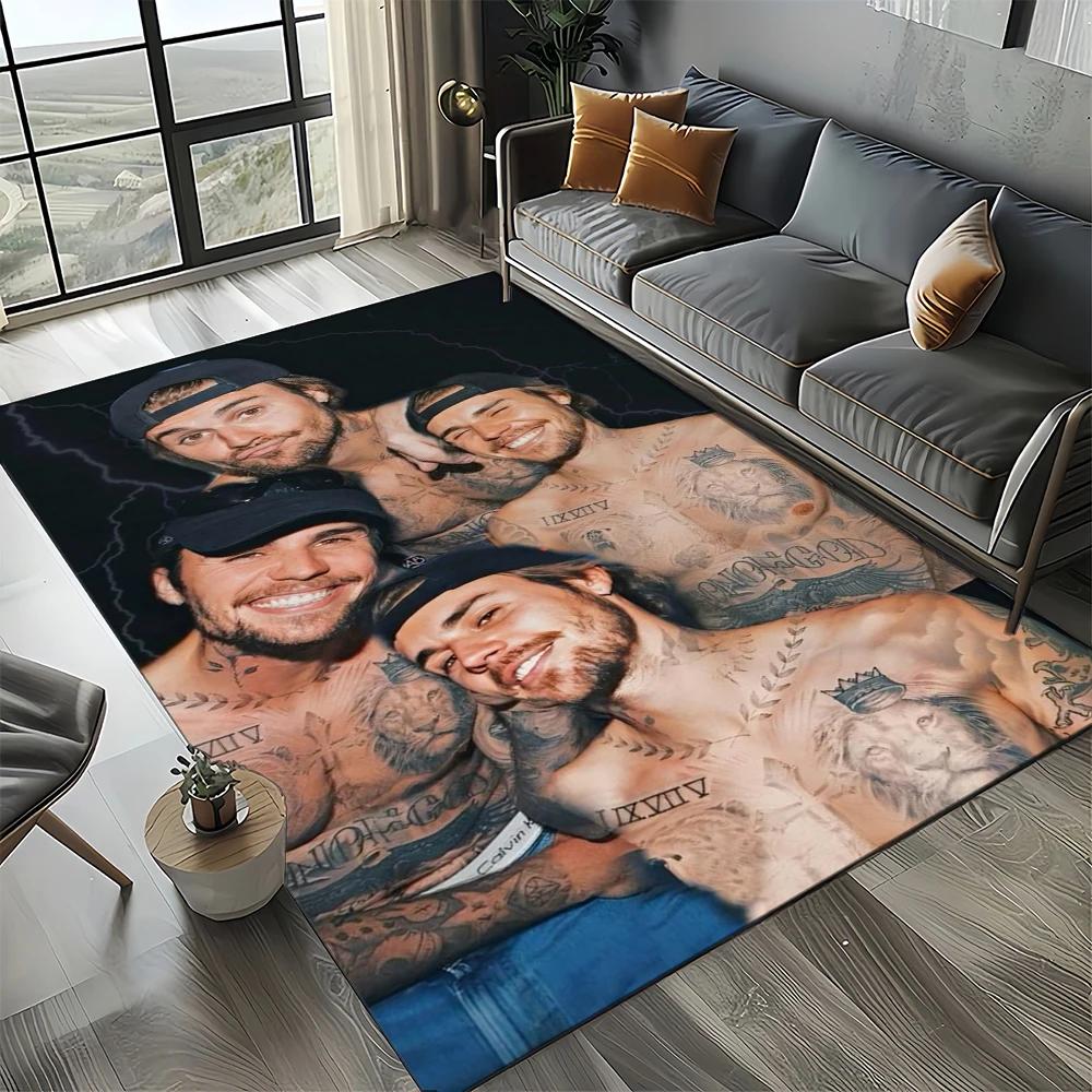 2025 New Style Justin Drew Bieber Singer 3D Carpet Rug for Living Room Bedroom Home Sofa Decoration,Kid Play Non-slip Floor Mat