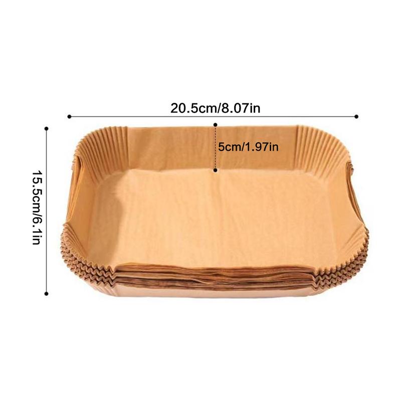 50Pcs Rectangle Disposable Air Fryer Paper Non-Stick Airfryer Baking Paper Liner Oilproof Oven Pad Mat