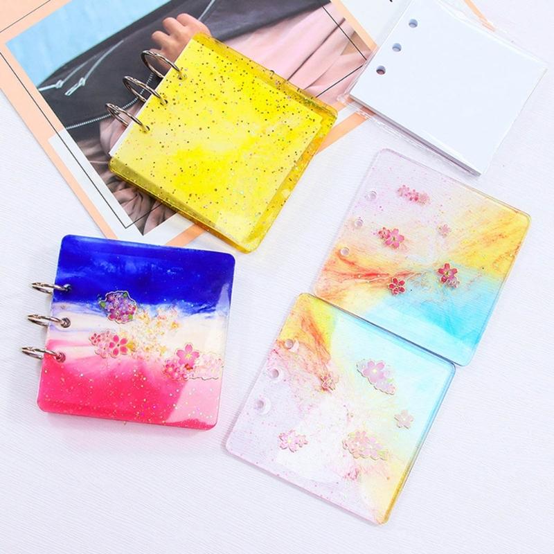 Unique and Personalized Silicone Mold for Creating DIY Crystal Dropping Notebook Covers Versatile Square Resin Moulds