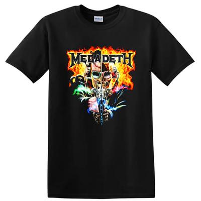 Megadeth Metal Flame Skull T Shirt Heavy Graphic Band Music Tee