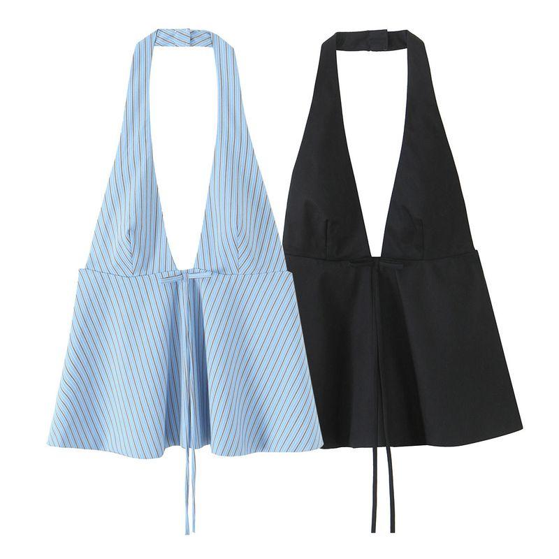 Kaslead New Arrival Women's Clothing Fashion Style Fashion All-Match Bowknot Decoration Hanging Collar Tops 2935002