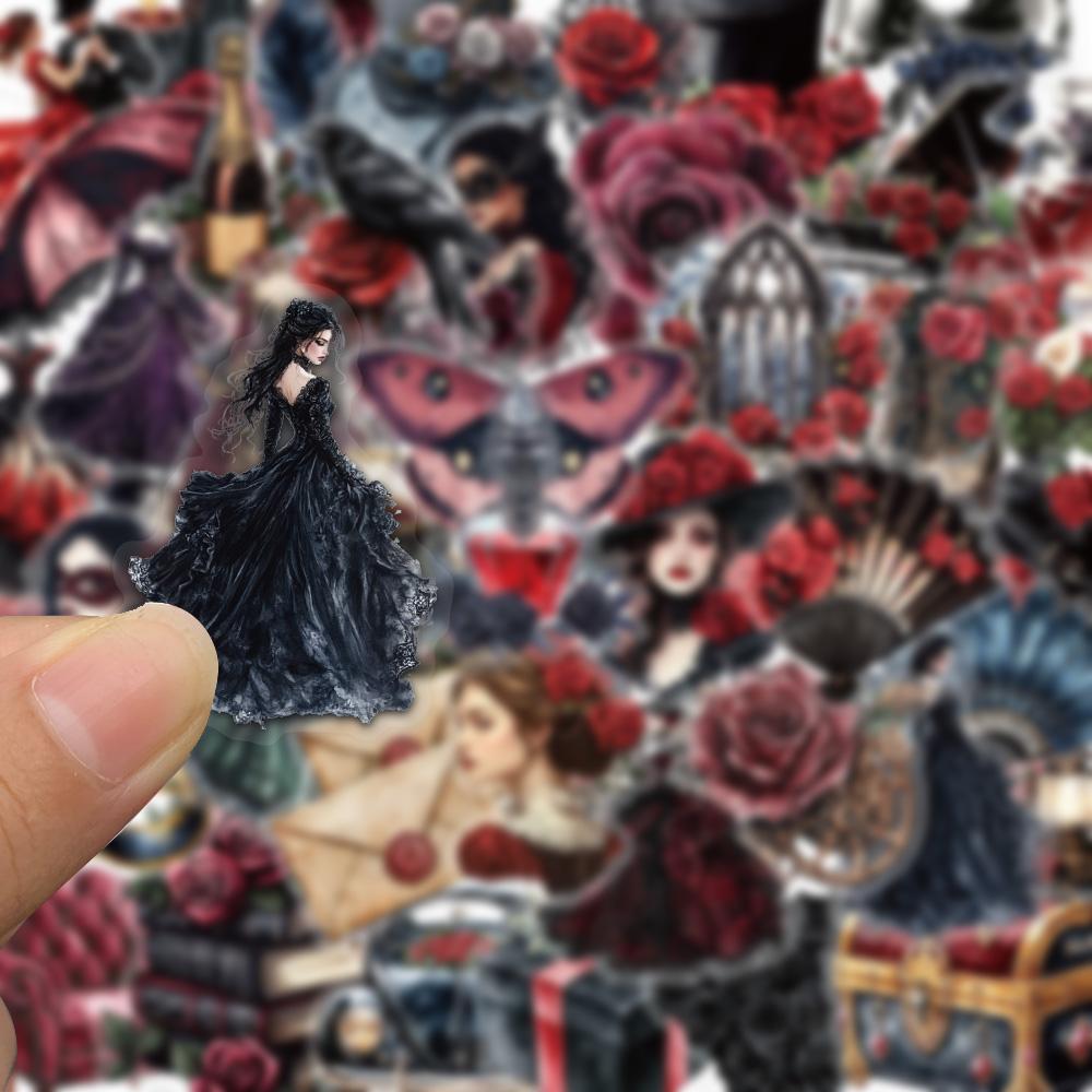 50PCS Masked Ball Graffiti Stickers Scrapbooking Collage Decoration Dance Party Guitar Mobile DIY Waterproof Stickers